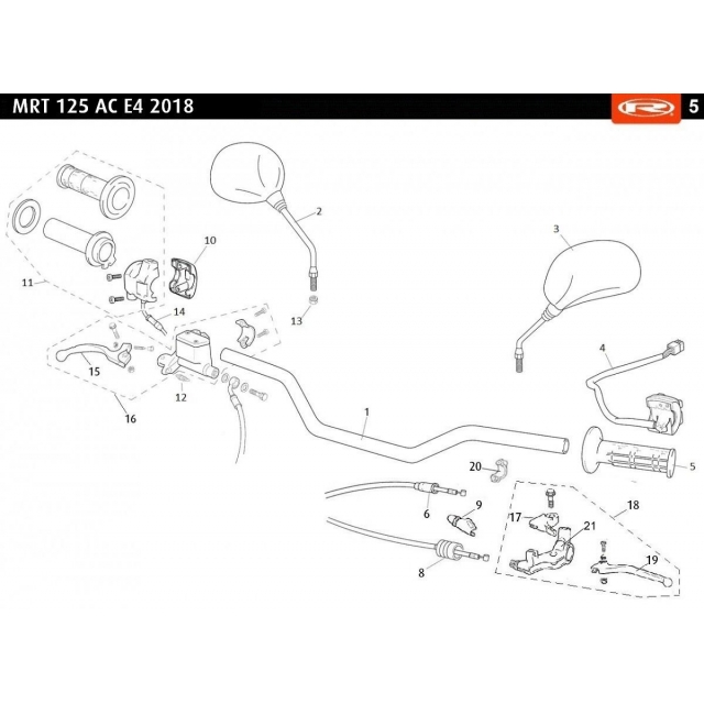 Linka gazu Rieju MRT Marathon 125 AC 0/000.550.6013 THROTTLE CABLE Tango 125 / 250 AC